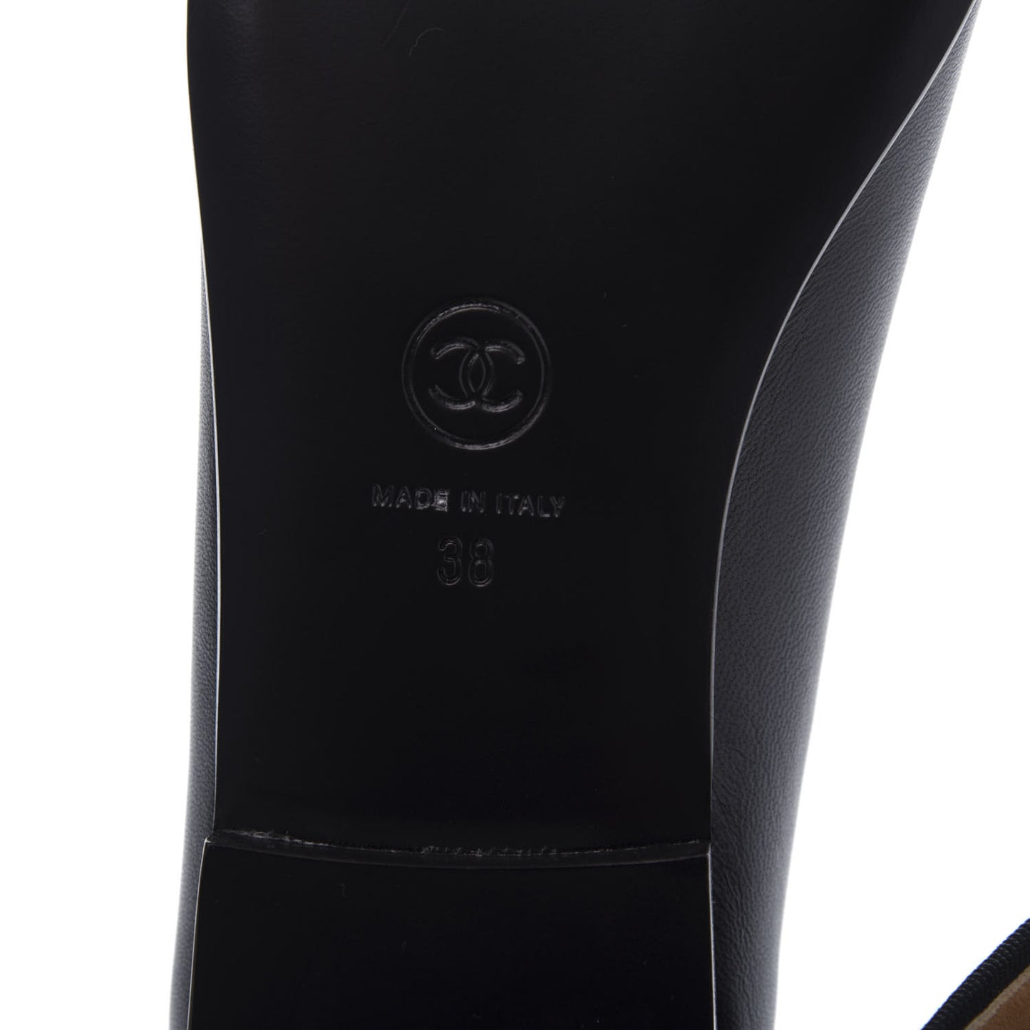 Lambskin Patent Cap Toe Ballerina Flats 38 Black