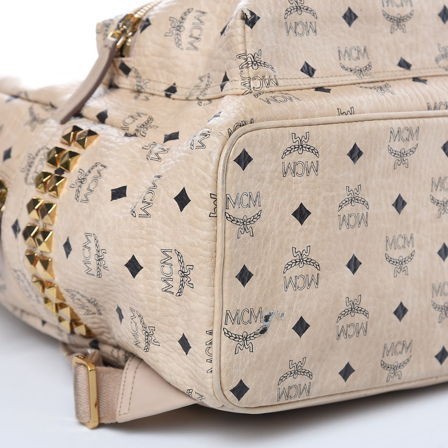 Visetos Medium Side Studs Stark Backpack Beige