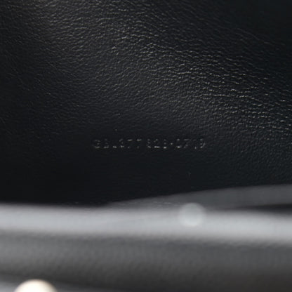 Saint Laurent Grain De Poudre Matelasse Chevron Monogram Chain Wallet Black 7 of 11
