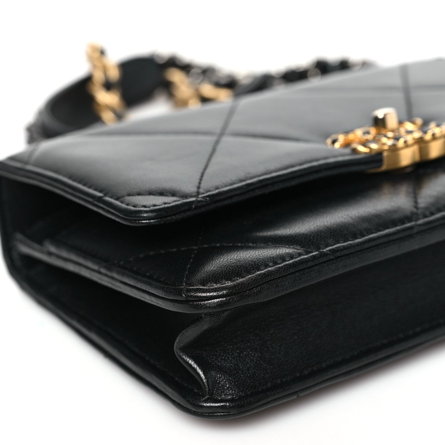 Chanel Lambskin Quilted Chanel 19 Wallet On Chain WOC Black 10 of 12