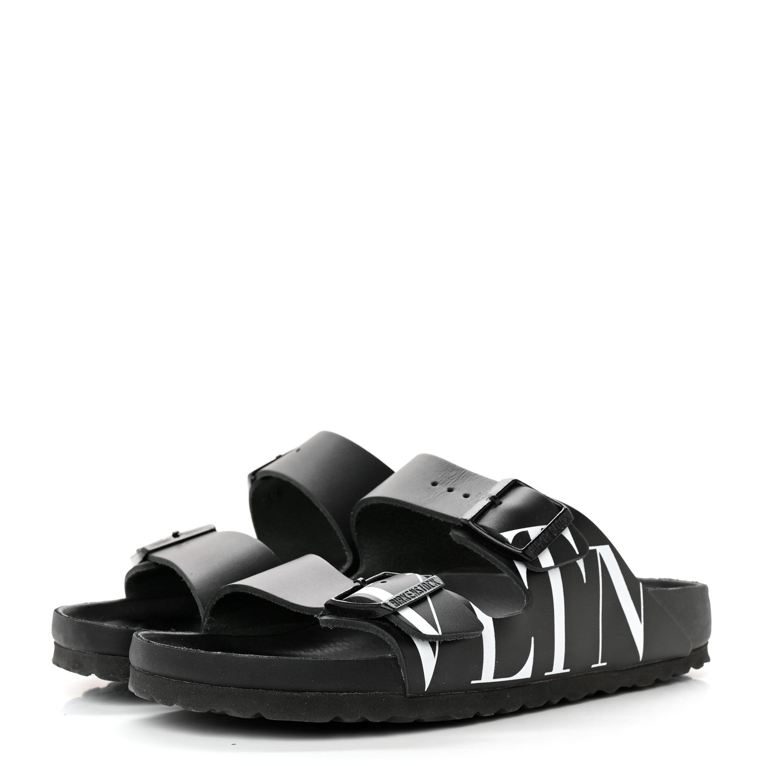 Valentino Garavani Calfskin VLTN Birkenstock Slide Sandals 39 Black 3 of 9