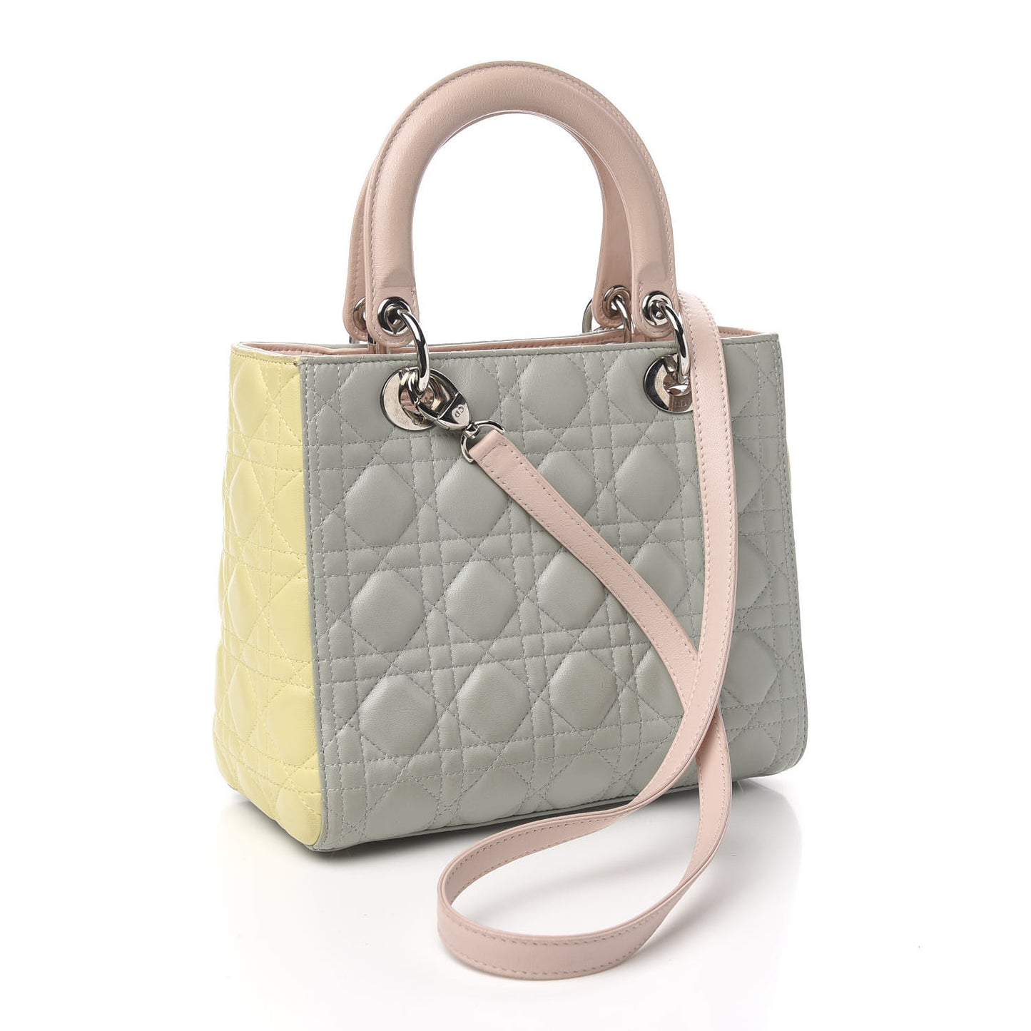 Lambskin Cannage Medium Tri-Color Lady Dior Multicolor