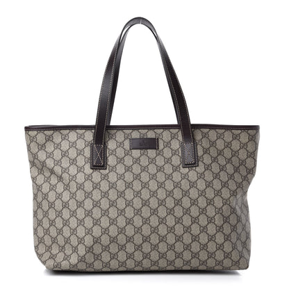 Gucci GG Supreme Monogram Medium Zippered Shopping Tote Dark Brown 1 of 11