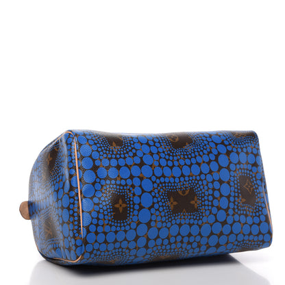 Louis Vuitton Monogram Kusama Town Speedy 30 Blue 4 of 10
