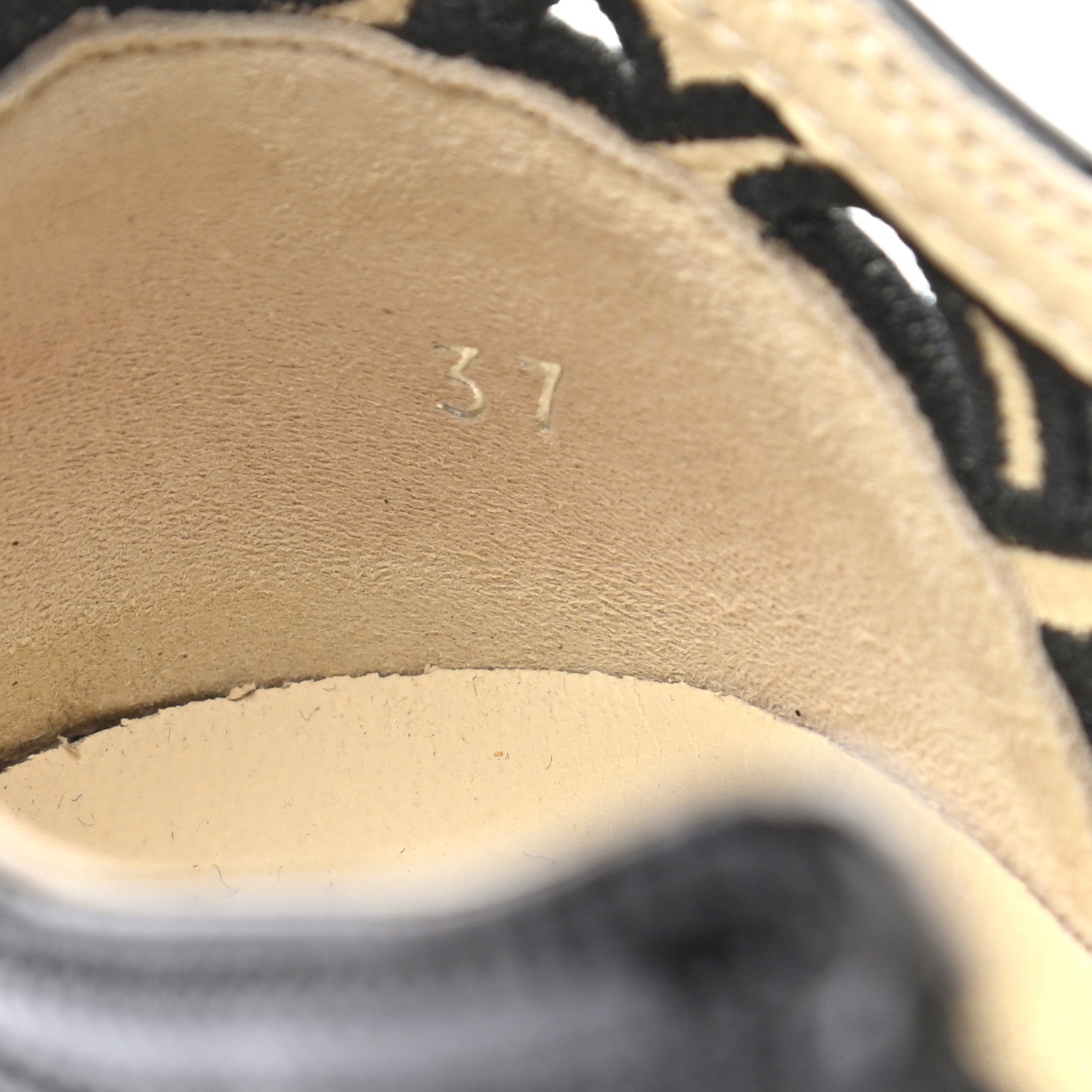 Chanel Patent Grained Goatskin Hollow Out Flower Sneakers 37 Black 8 of 8
