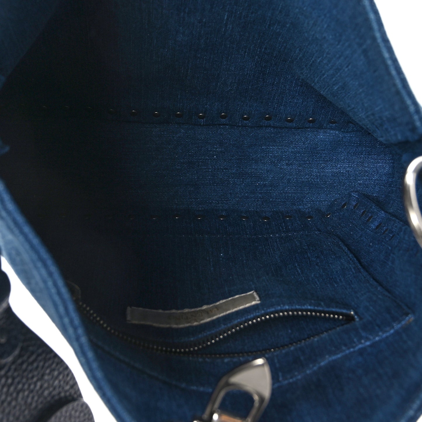 Denim Small Guitar Strap Rockstud Rolling Flip-Lock Messenger Bag Blue