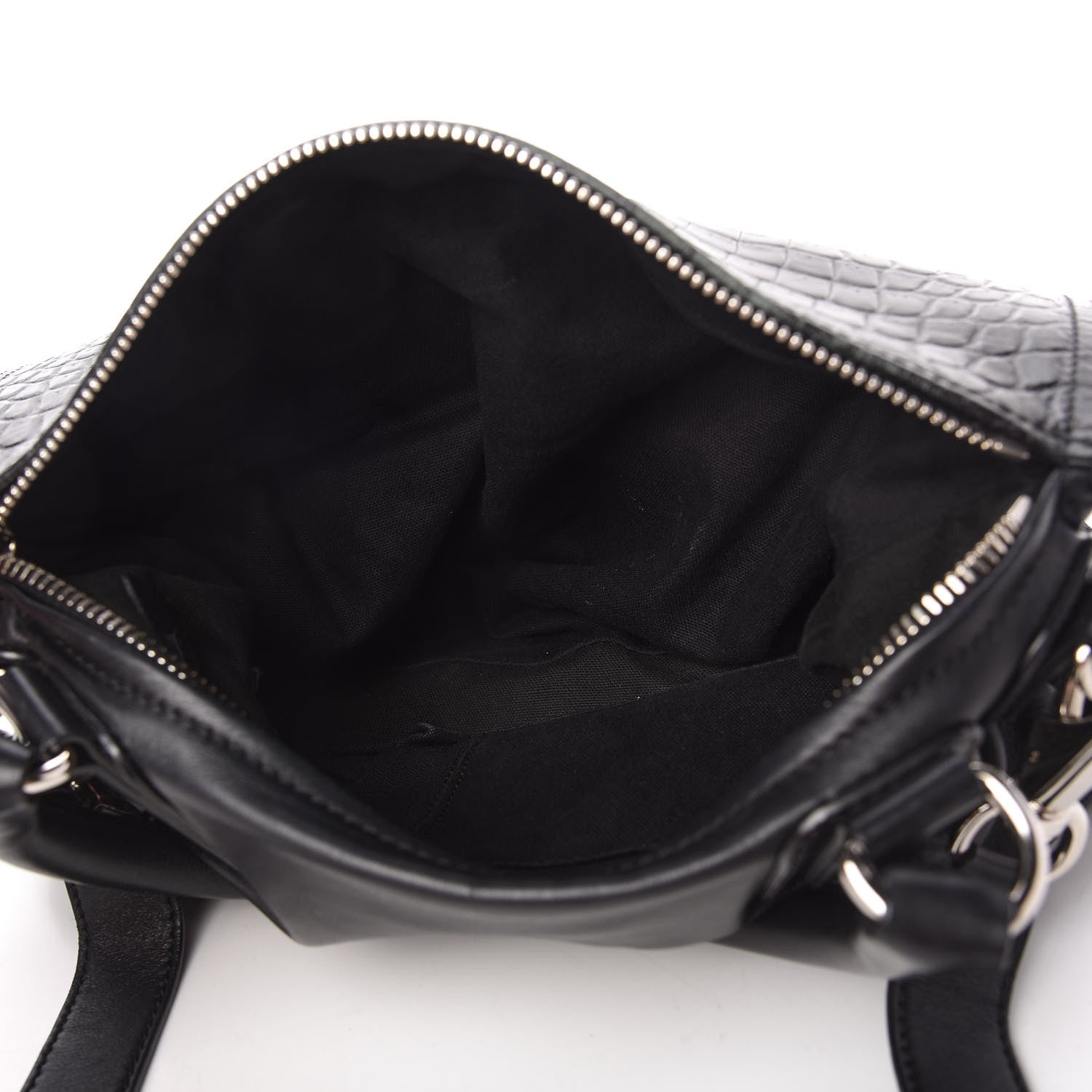 Givenchy Smooth Calfskin Crocodile Embossed Medium Pandora Black 5 of 10