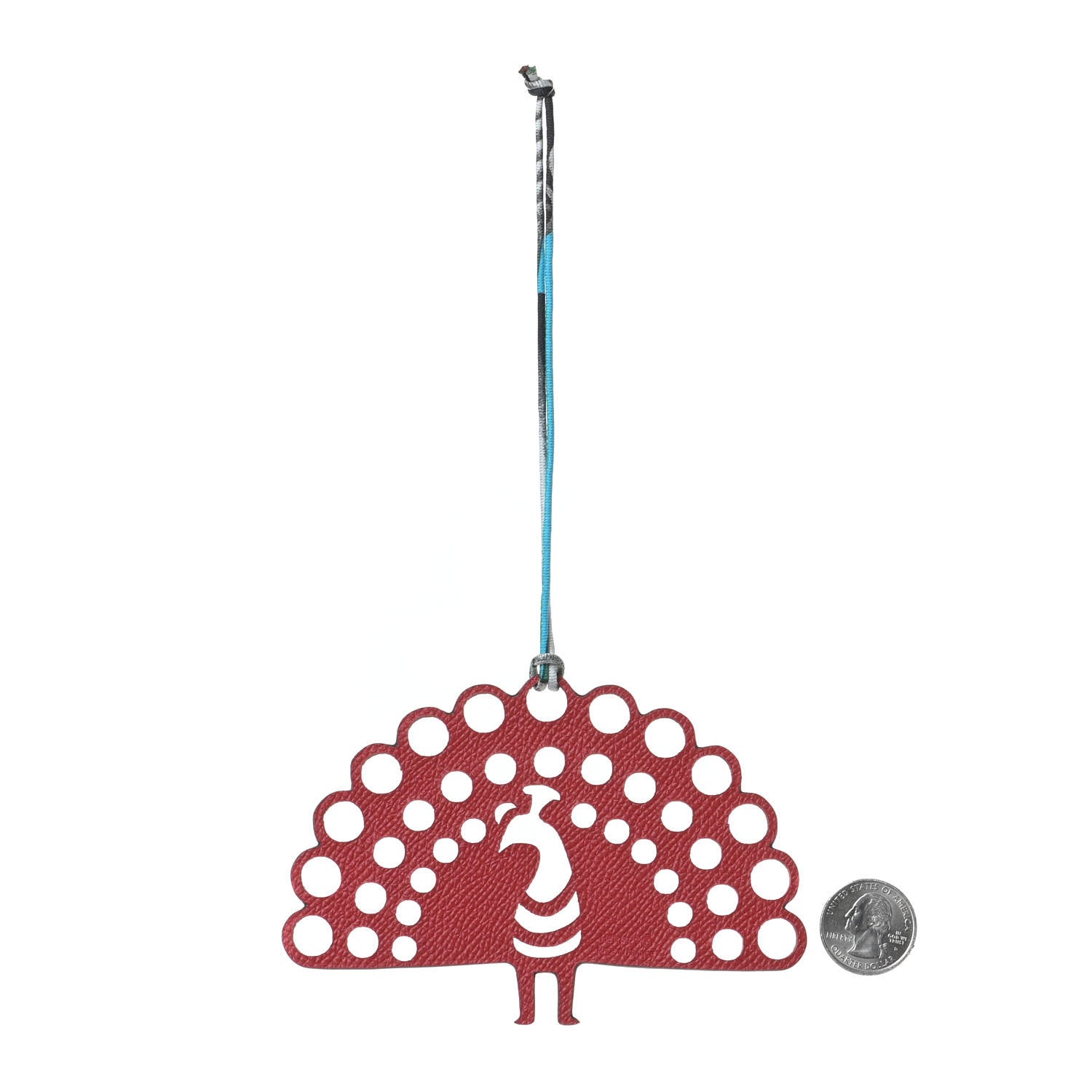 Hermes Epsom Togo Petit H Peacock Bag Charm Multicolor 4 of 8