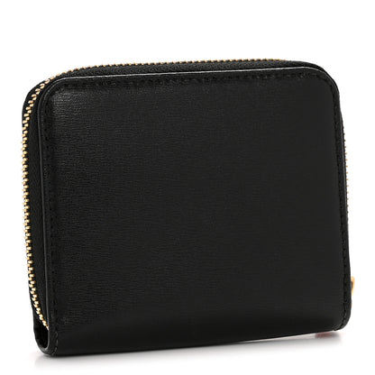 Salvatore Ferragamo Printed Calfskin Gancini Zip Around Wallet Black 3 of 9