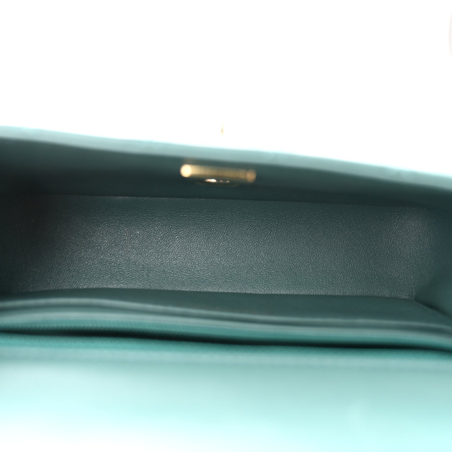 Lambskin Quilted Mini Rectangular Flap Green