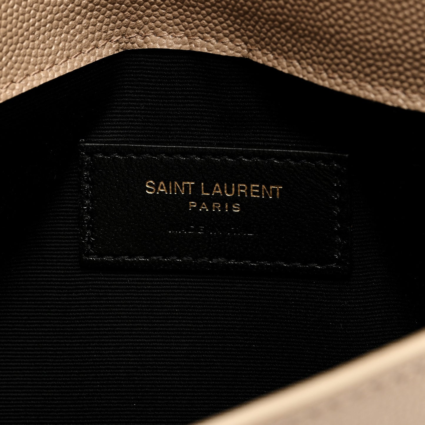 SAINT LAURENT Grain De Poudre Uptown Pouch Dark Beige