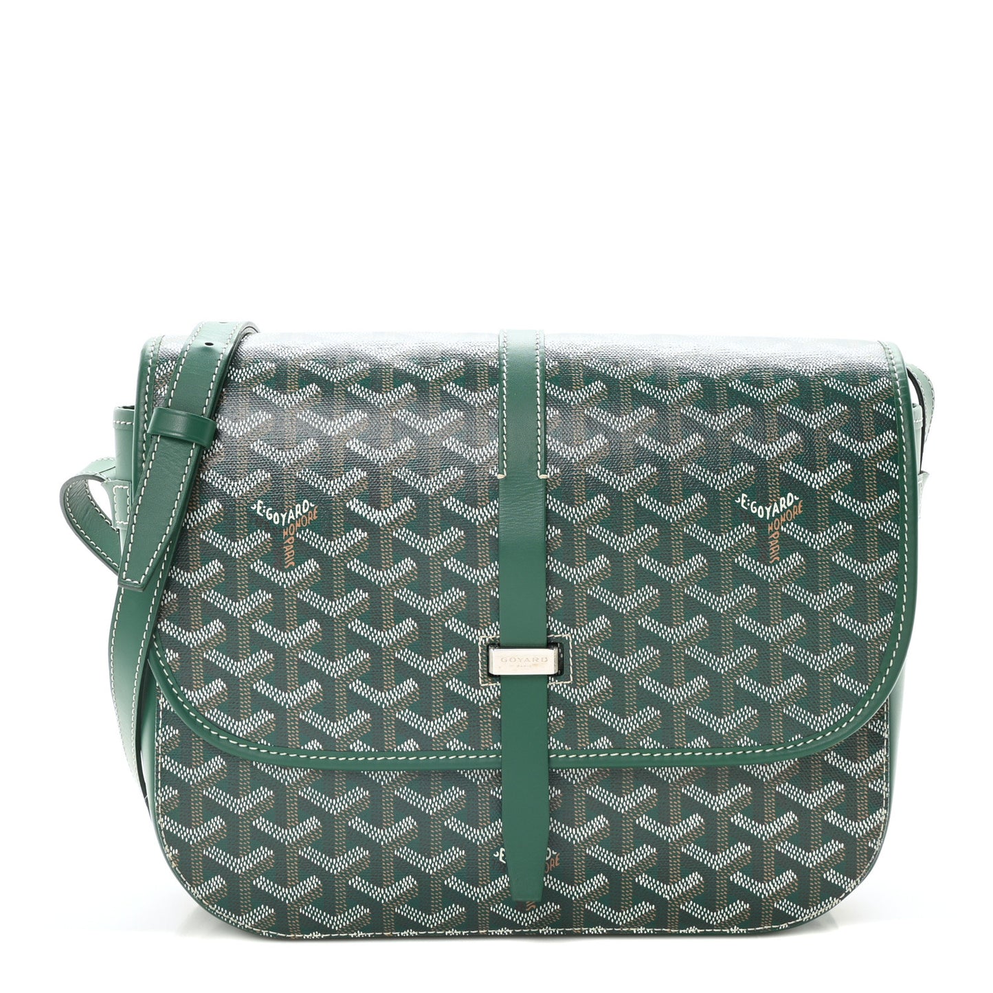 Goyardine Belvedere II MM Messenger Bag Green