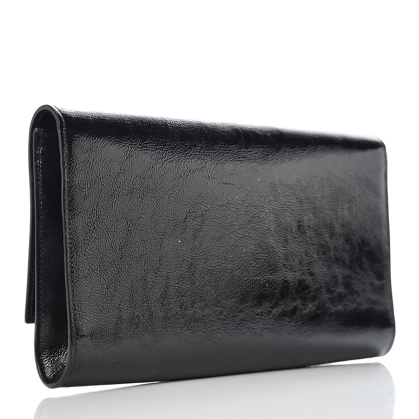Textured Patent Monogram Large Belle De Jour Clutch Black