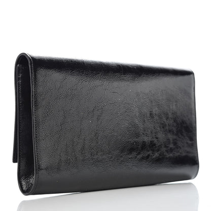 Saint Laurent Textured Patent Monogram Large Belle De Jour Clutch Black 3 of 8