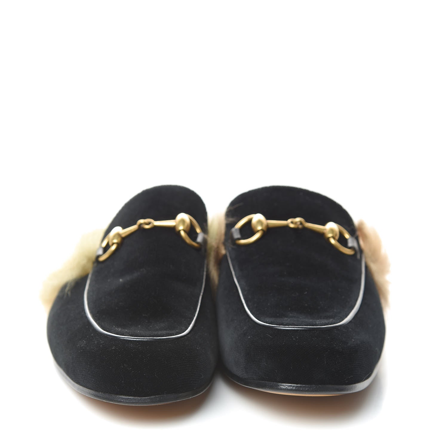 Gucci Velvet Fur Mens Princetown Slippers 5 Black 2 of 10