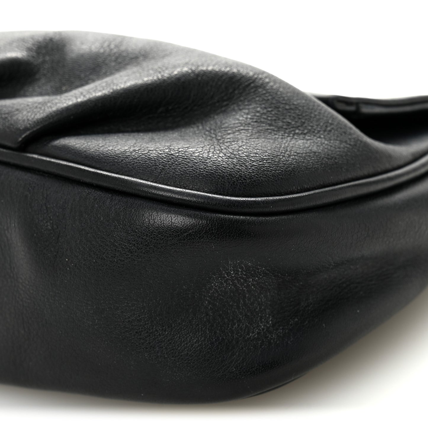 Vitello Flamingo Fendista Pouchette Crossbody Black
