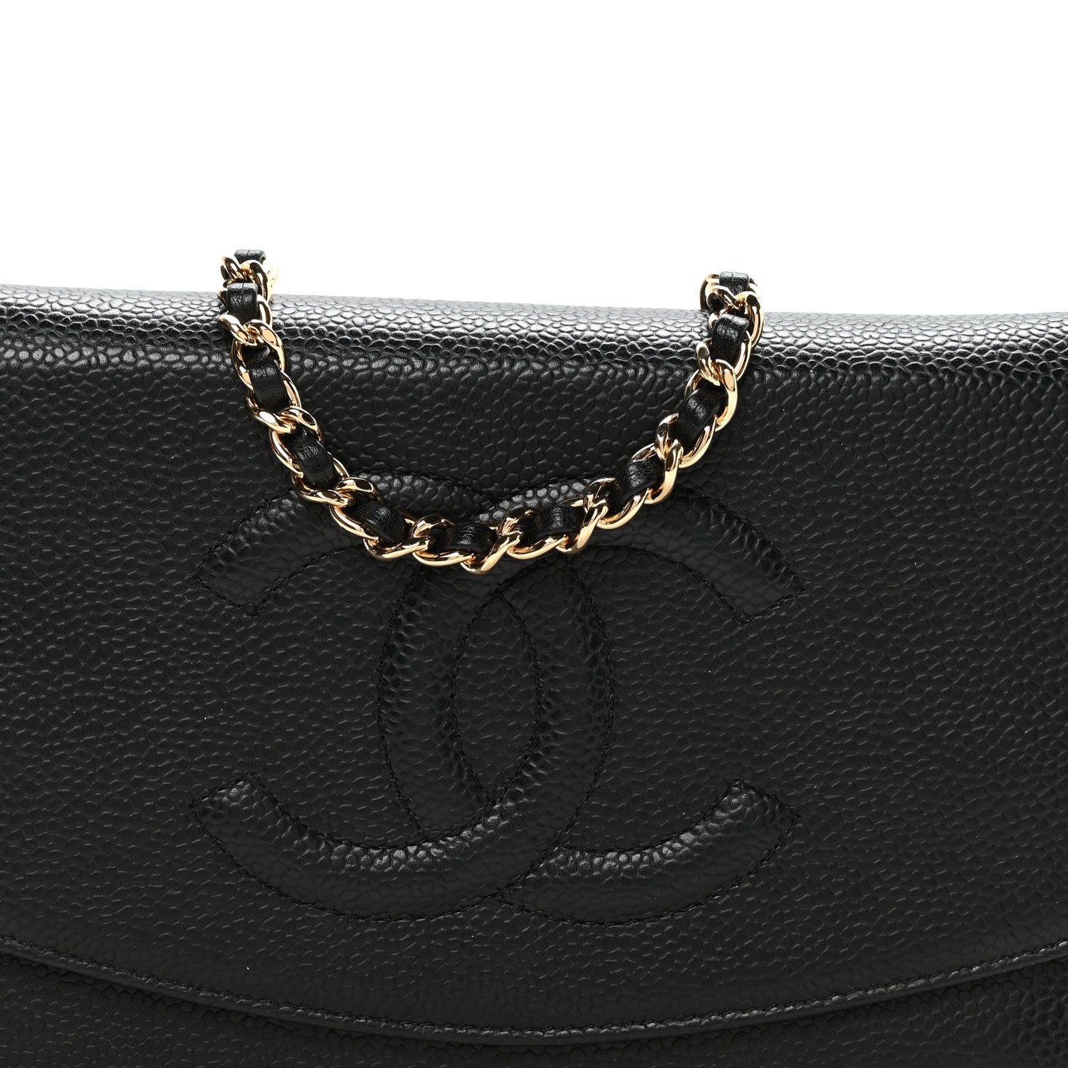 Chanel Caviar Timeless CC Wallet On Chain WOC Black 8 of 11