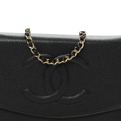 Chanel Caviar Timeless CC Wallet On Chain WOC Black 8 of 11