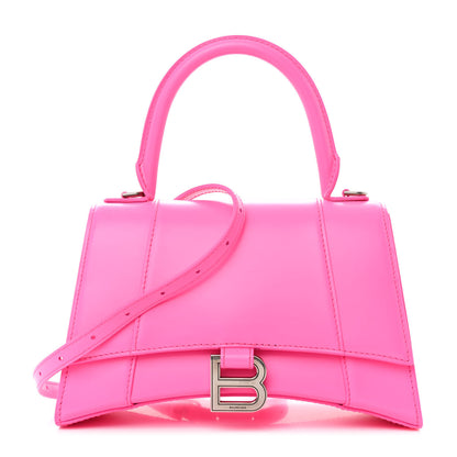 Balenciaga Shiny Box Calfskin Small Hourglass Top Handle Bag Fluo Pink 1 of 14