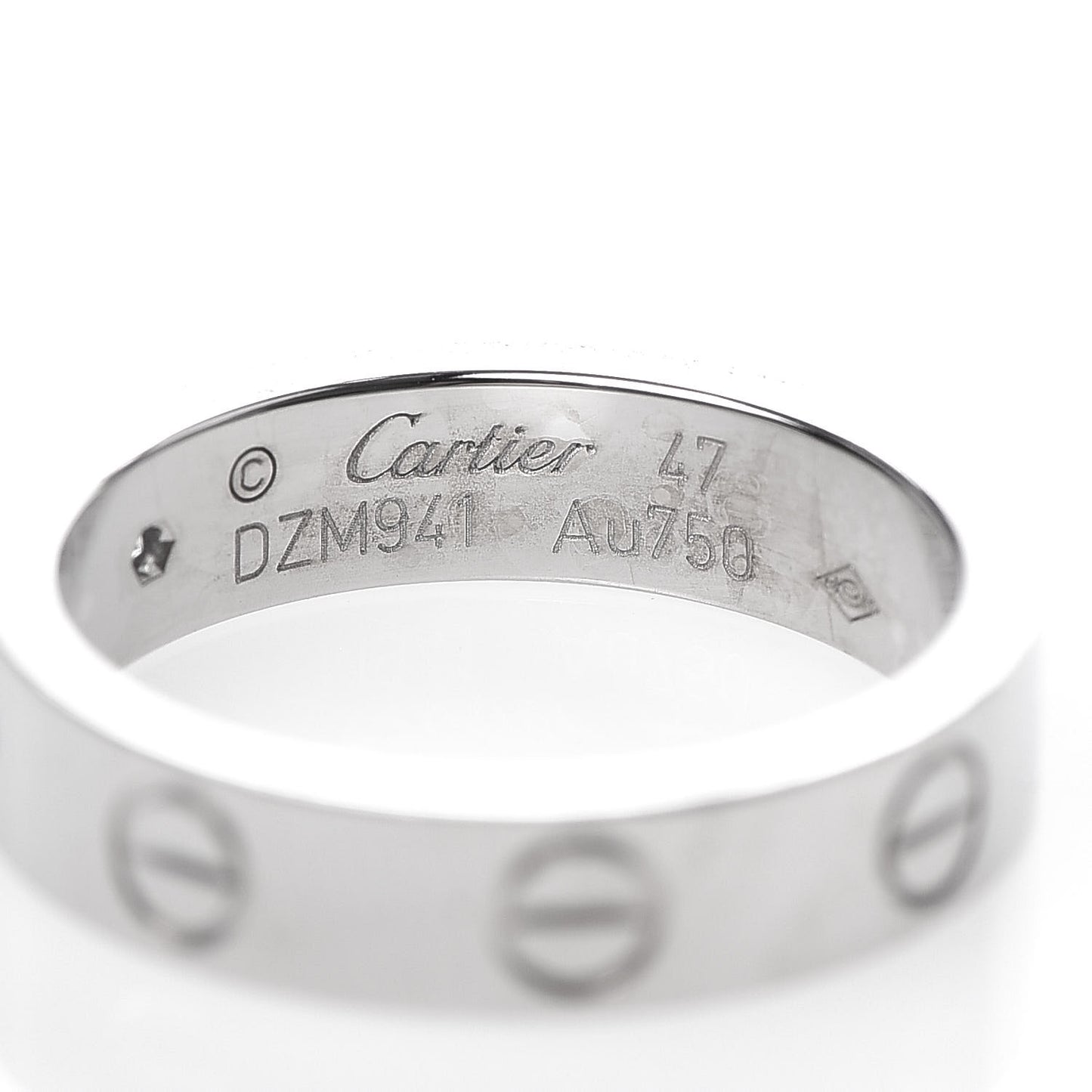 18K White Gold Diamond 4mm LOVE Wedding Band Ring 47 4