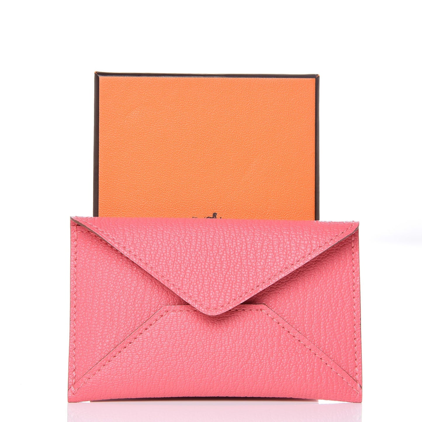 Chevre Mysore Small Envelope Clutch Rose Lipstick
