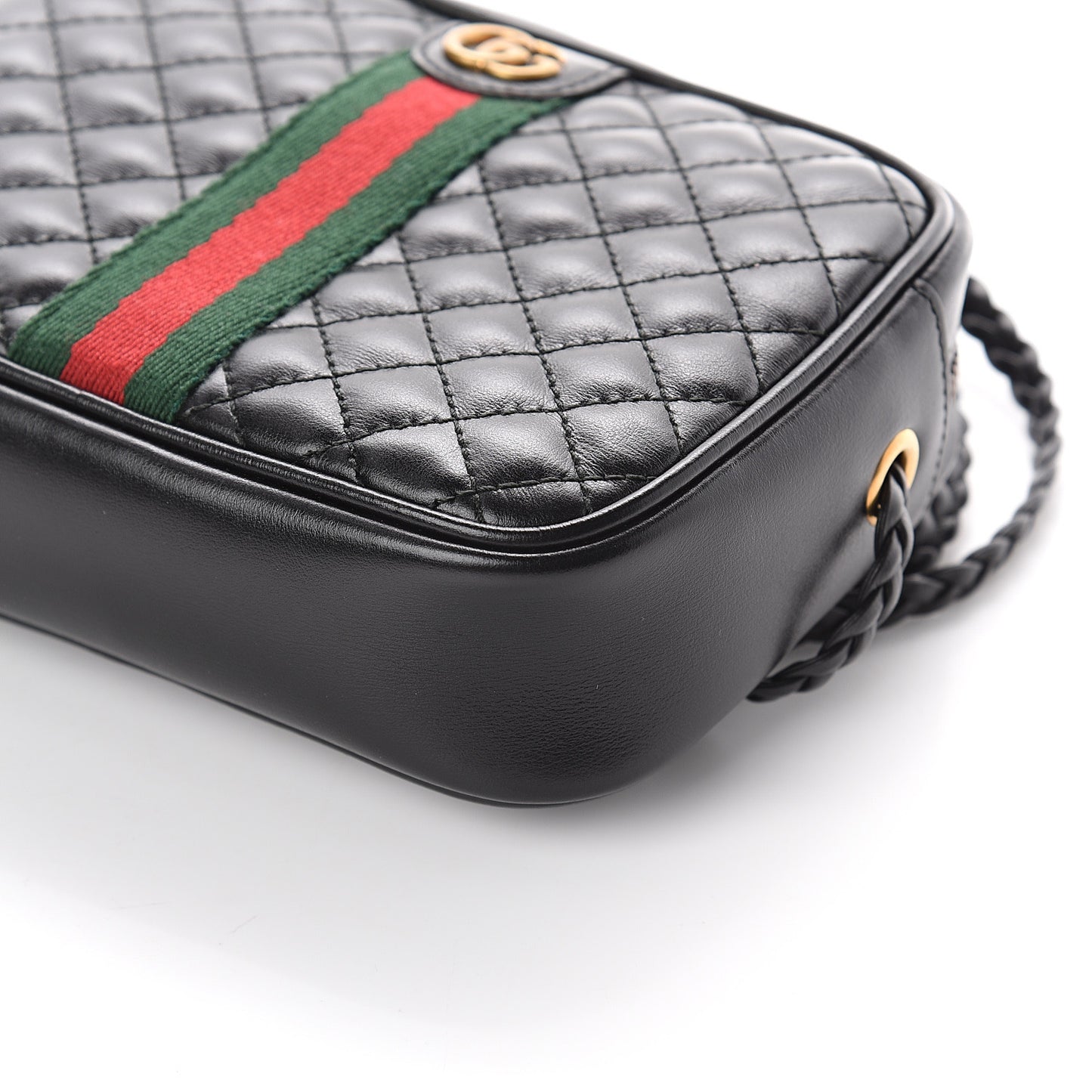 Calfskin Trapuntata Web Mini GG Shoulder Bag Black