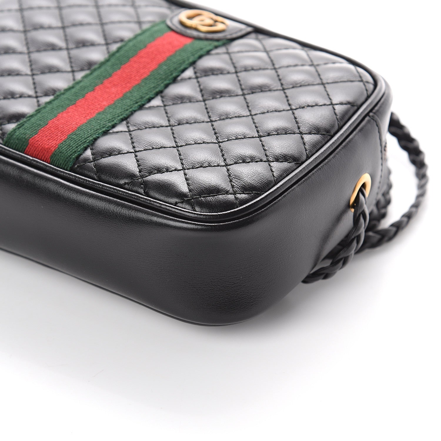 Gucci Calfskin Trapuntata Web Mini GG Shoulder Bag Black 7 of 7