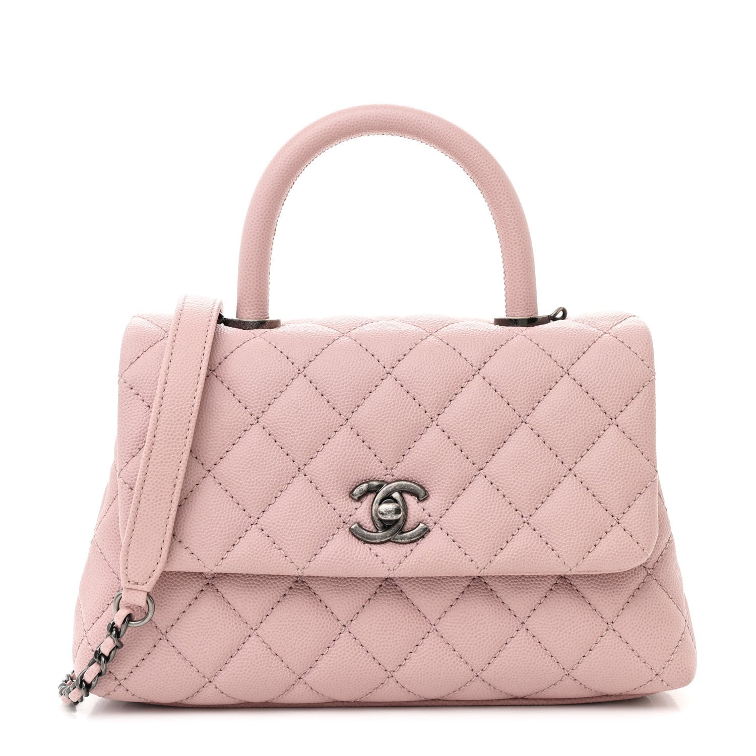 Chanel Caviar Quilted Mini Coco Handle Flap Pink 1 of 9