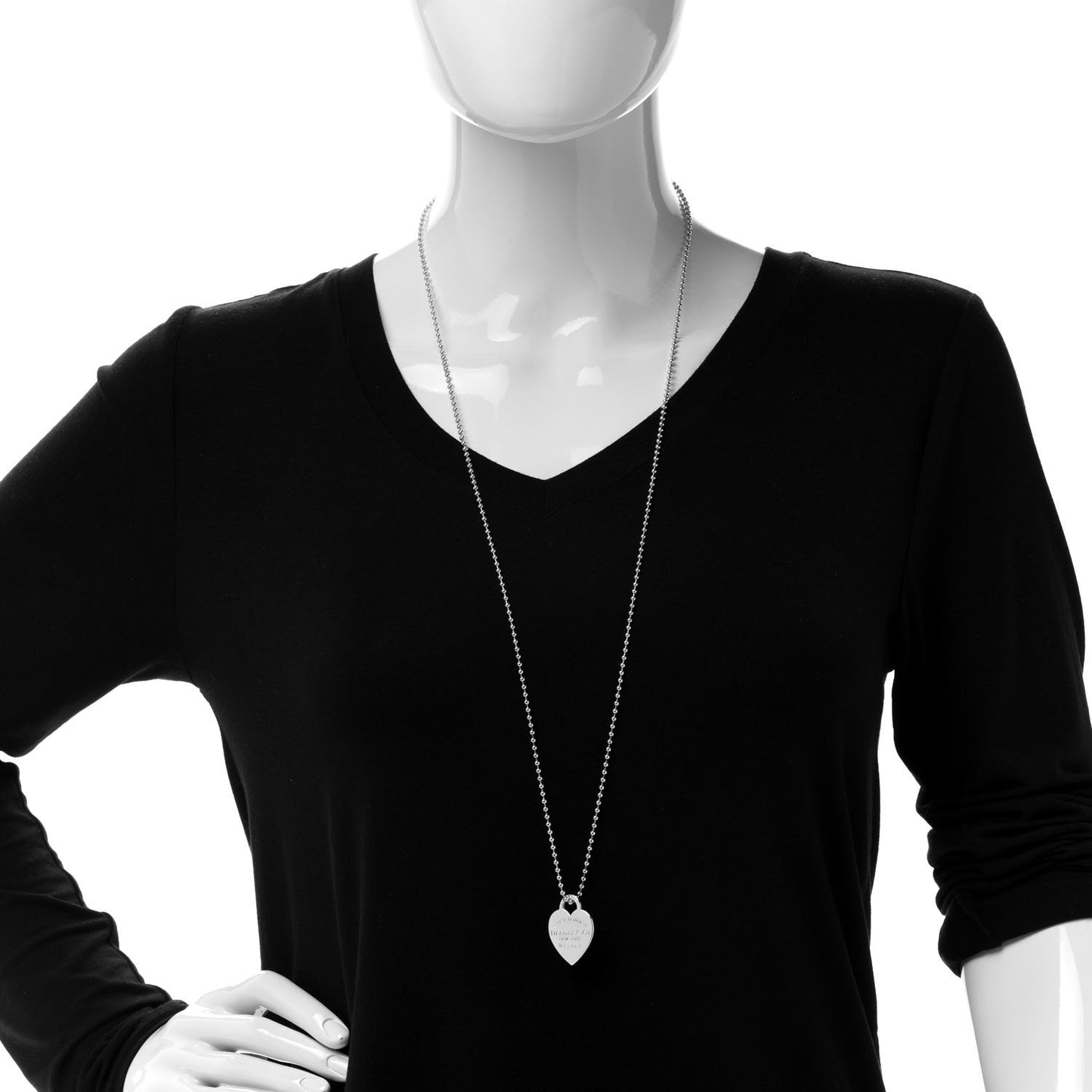 Sterling Silver Long Return to Tiffany Heart Pendant Necklace