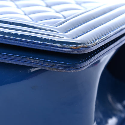 Chanel Patent Calfskin Quilted Medium Plexiglass Boy Flap Blue 12 of 13