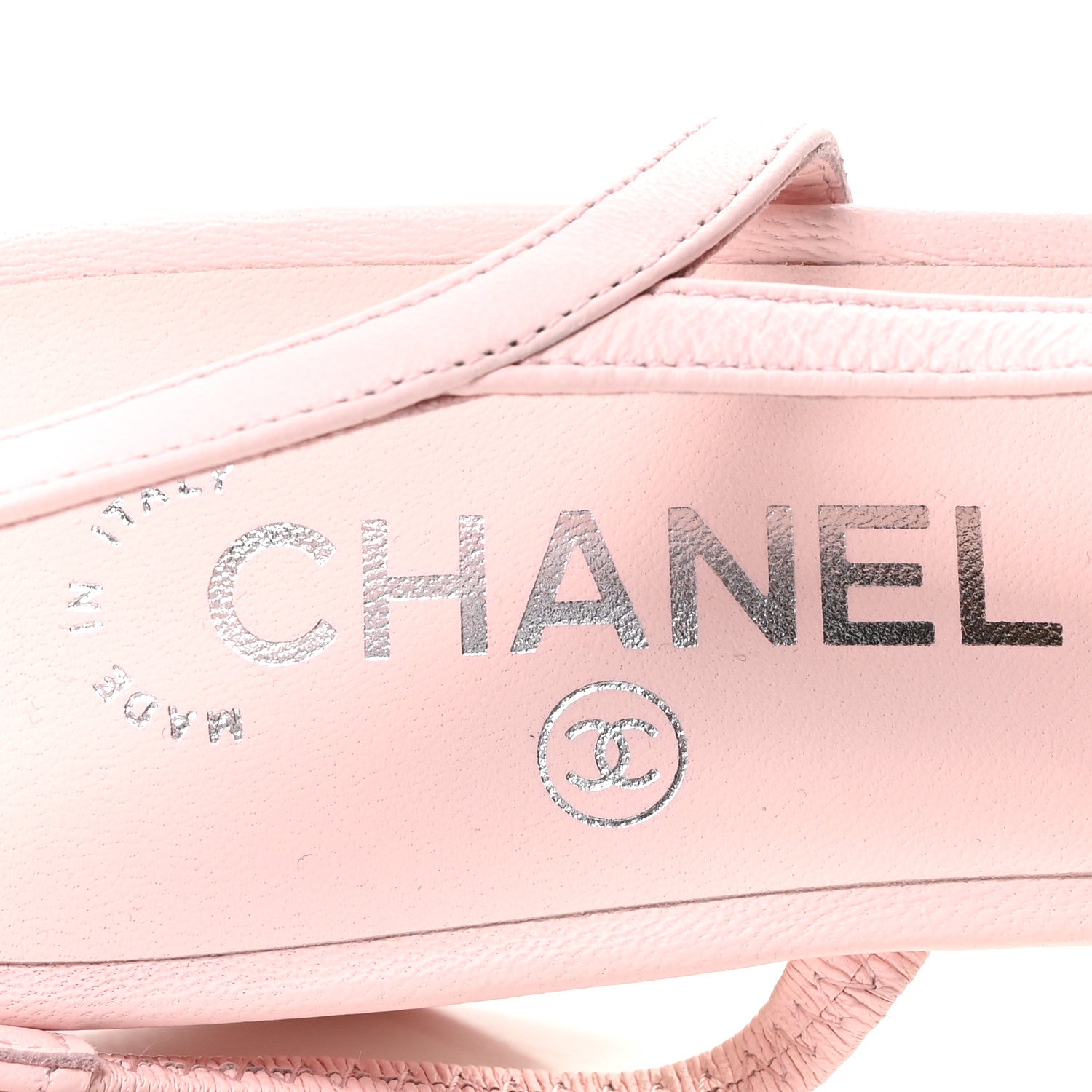 Chanel Lambskin Cap Toe CC Slingback Sandals 39.5 Pink 8 of 10