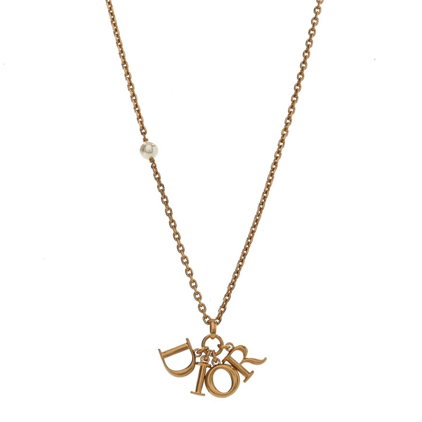 Pearl Logo Necklace Gold
