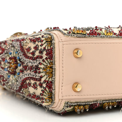 Christian Dior Calfskin Beaded Mini Lady Dior Beige Multicolor 5 of 12
