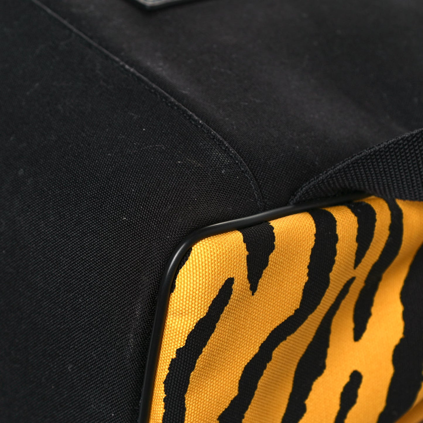Canvas Zebra Print City Backpack Yellow Black