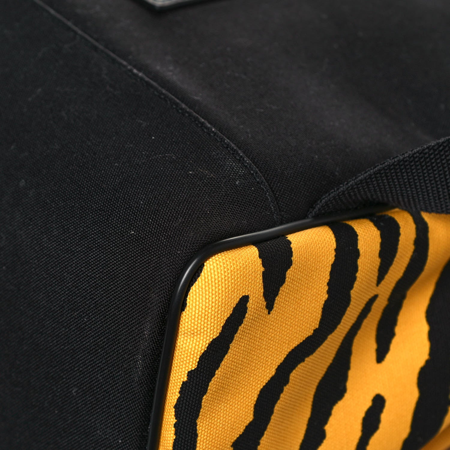 Saint Laurent Canvas Zebra Print City Backpack Yellow Black 11 of 13