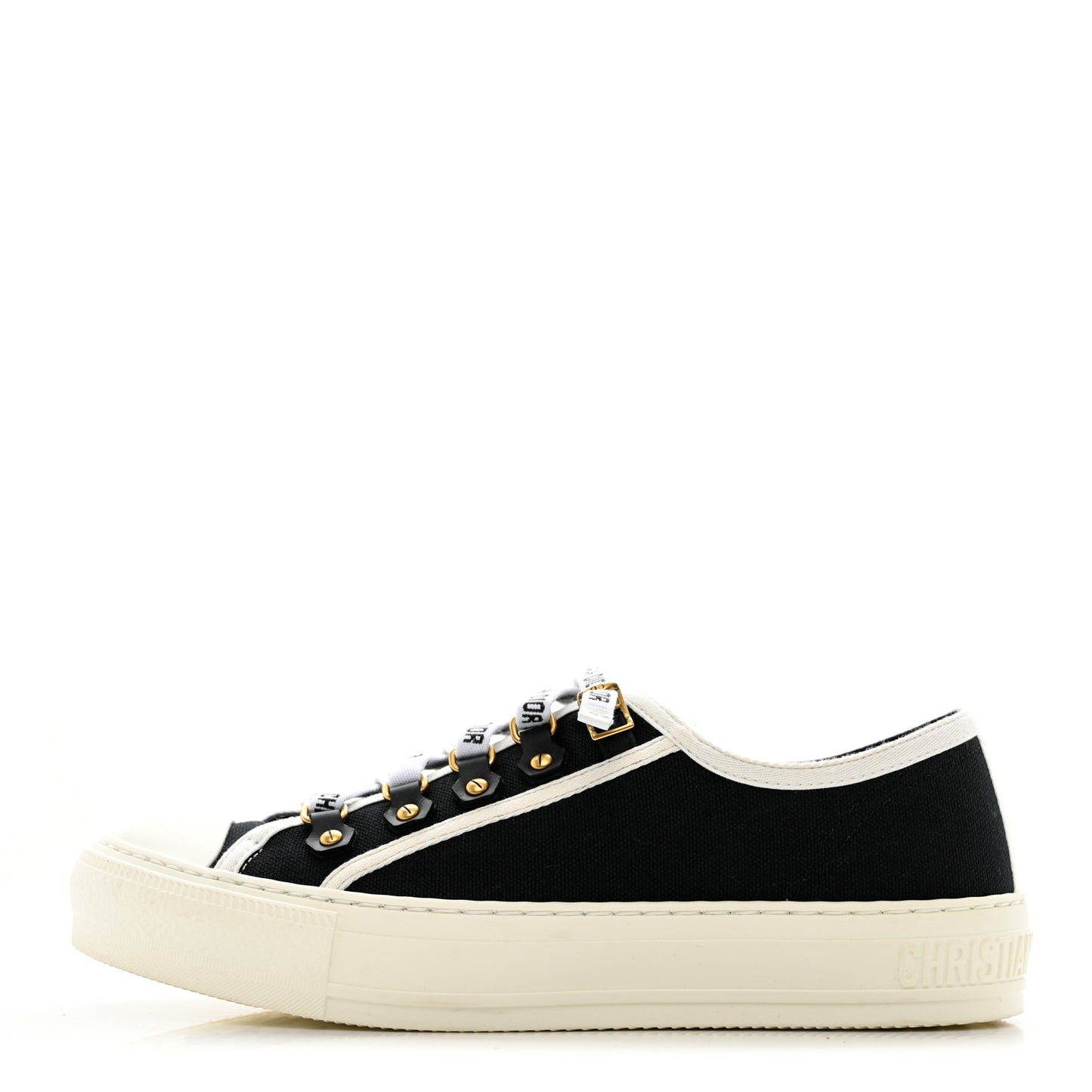 Canvas Walk'N'Dior Low Top Sneakers 37.5 Black