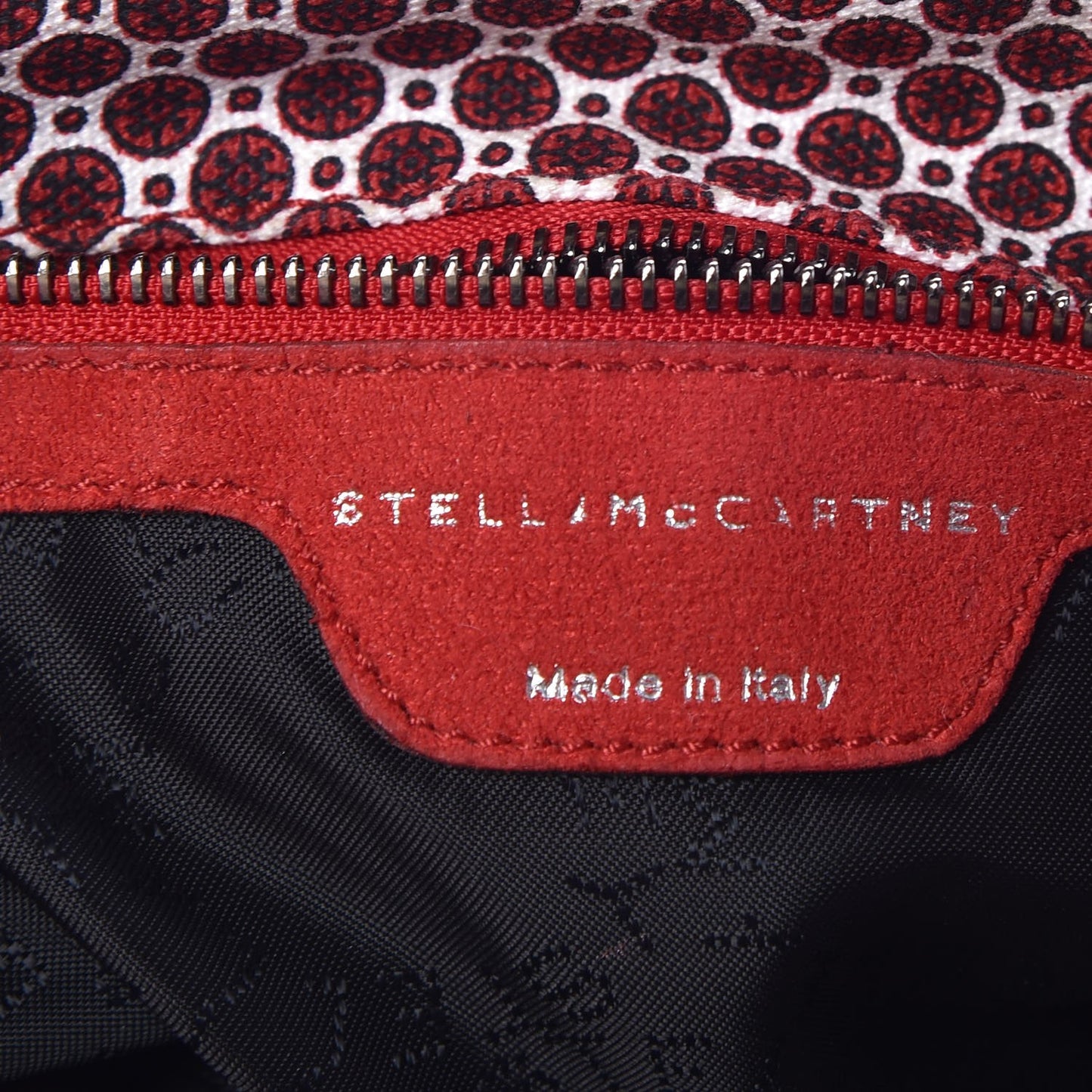 Cotton Canvas Printed Big Falabella Tote Red