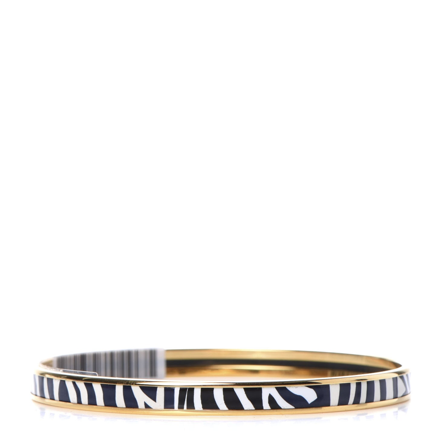 Enamel Printed Extra Narrow Zebres De Tanzanie Bracelet 65 Beige Blue