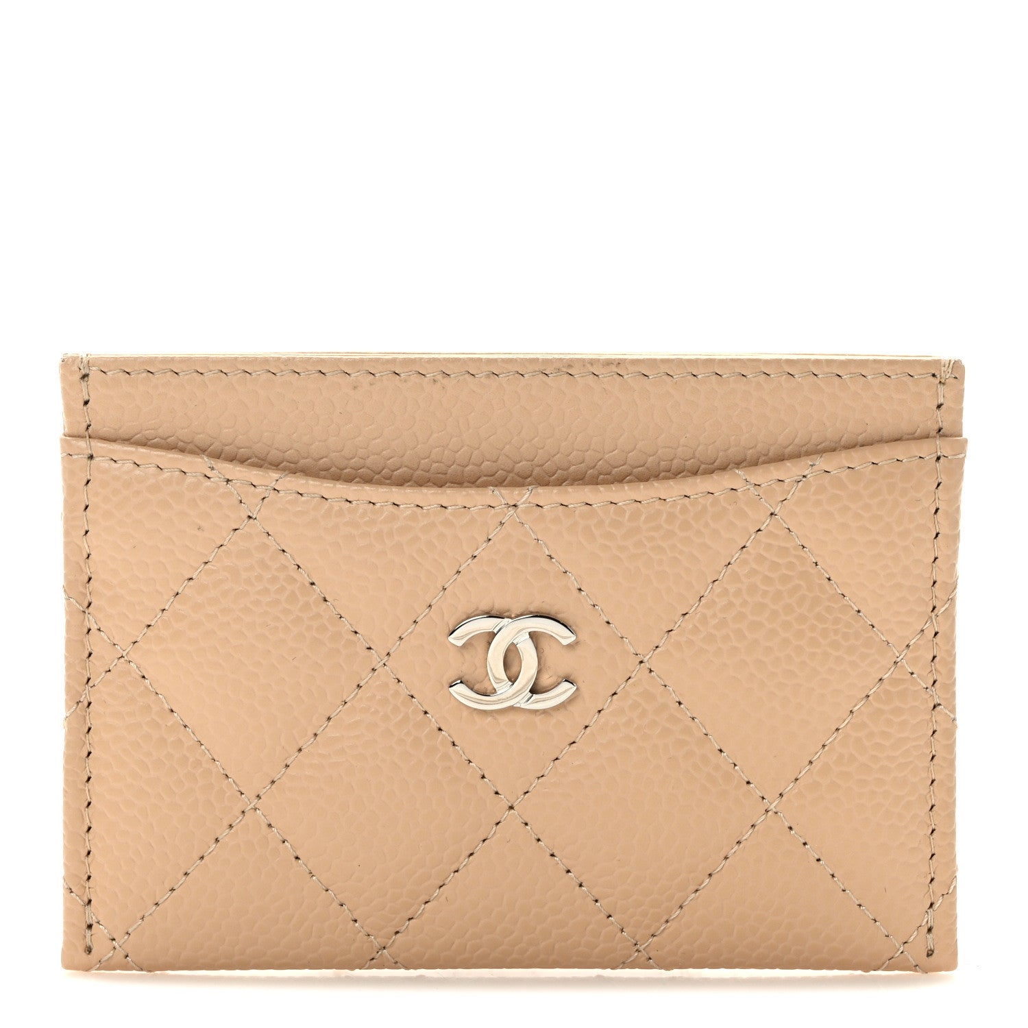 Chanel Caviar Quilted Card Holder Beige 1 of 8