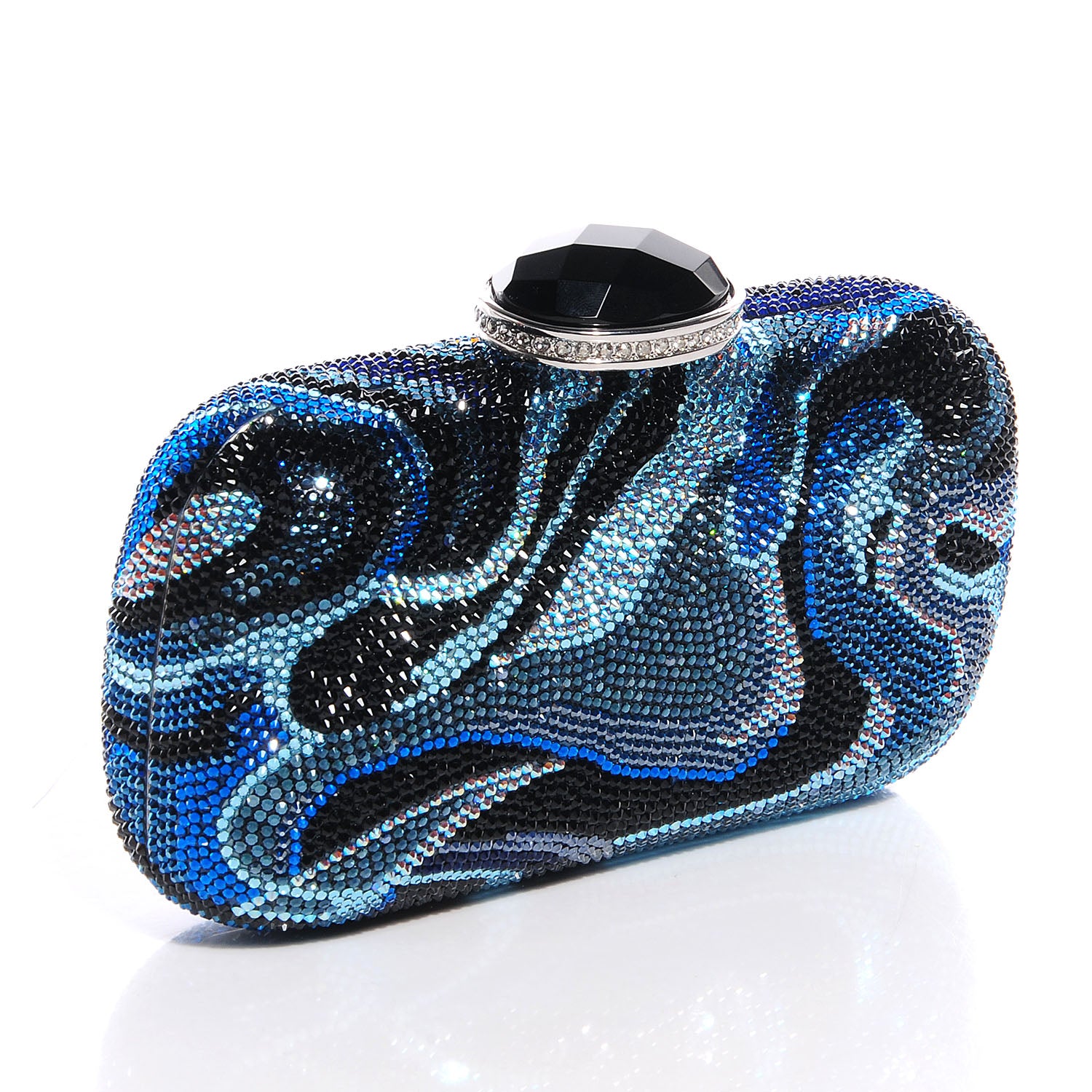 Judith Leiber Swarovski Crystal New Soap Dish Clutch Indigo 3 of 7
