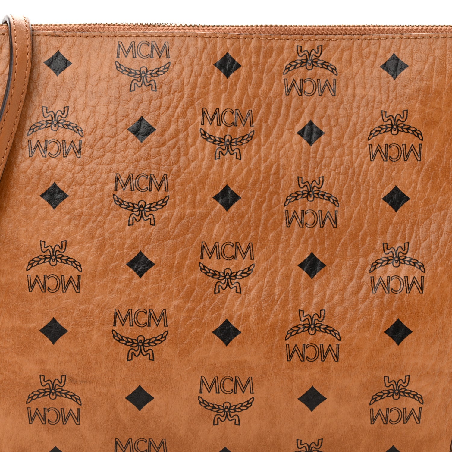 MCM Visetos Medium Crossbody Pouch Cognac 7 of 15
