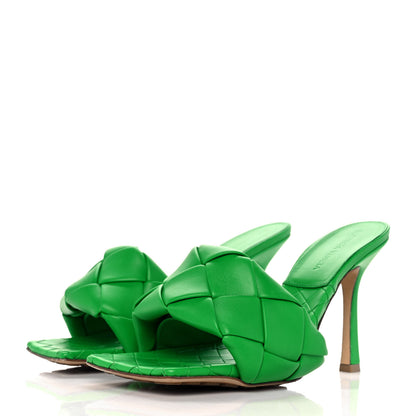 Bottega Veneta Nappa Maxi Intrecciato Lido 90mm Mule Sandals 38 Grass 3 of 8