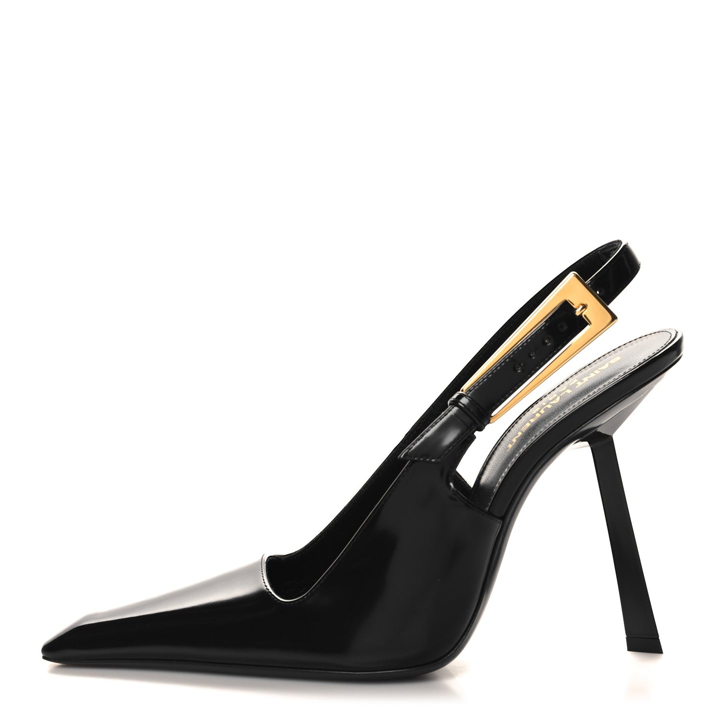 Glazed Calfskin Lee Slingback Pumps 38.5 Black