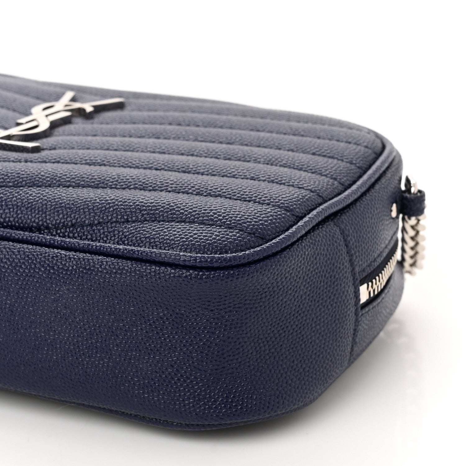 Saint Laurent Grain De Poudre Matelasse Monogram Mini Lou Camera Bag Denim 10 of 11