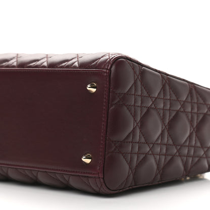 Christian Dior Lambskin Cannage Medium Lady Dior Aubergine 6 of 12