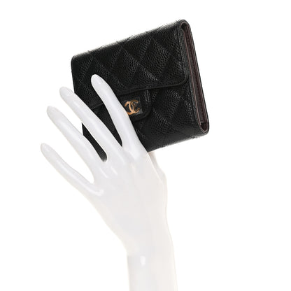 Chanel Caviar Quilted Compact Flap Wallet Black 2 of 8
