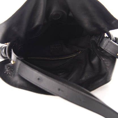 Loewe Calfskin Pony Hair Leopard Print Flamenco Knot Bag Black 5 of 9