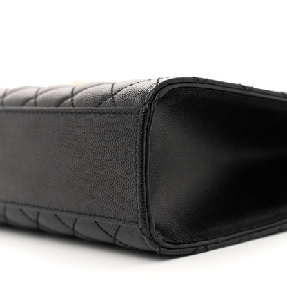 Saint Laurent Grain De Poudre Textured Mixed Matelasse Large Triquilt Monogram Satchel Black 10 of 11
