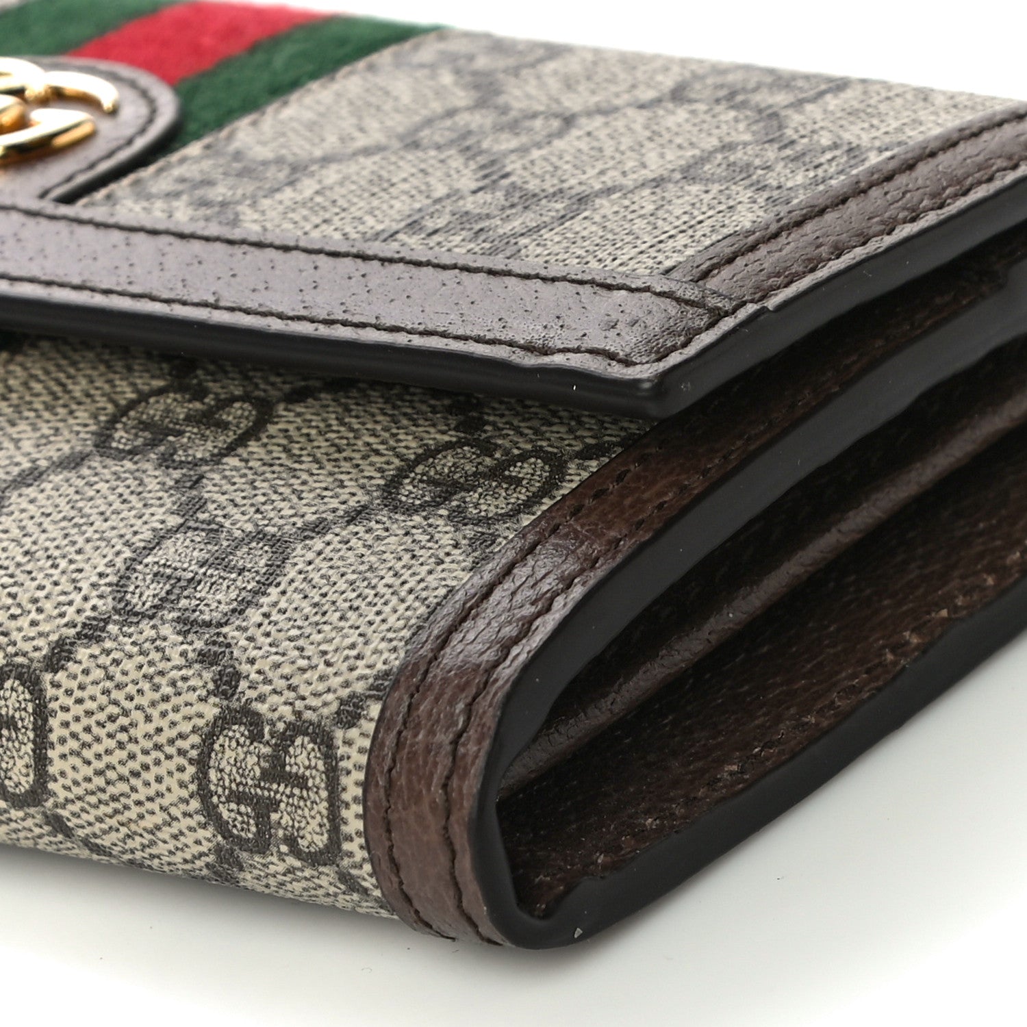 Gucci GG Supreme Monogram Web Ophidia Continental Wallet Brown 9 of 9