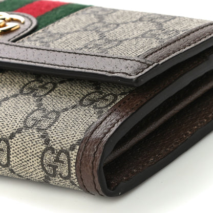 Gucci GG Supreme Monogram Web Ophidia Continental Wallet Brown 9 of 9